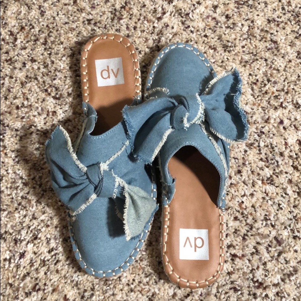 Denim mules